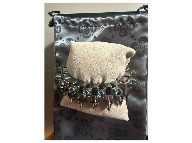 Bracciale Philipp Plein con Punte e Cristalli Blu Argento - vista 4