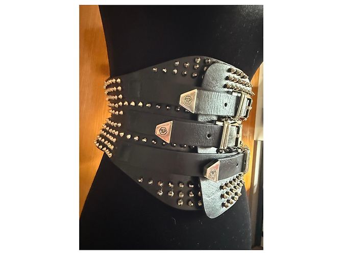 Philipp Plein Cintura larga con borchie e fibbie Nero - vista 5
