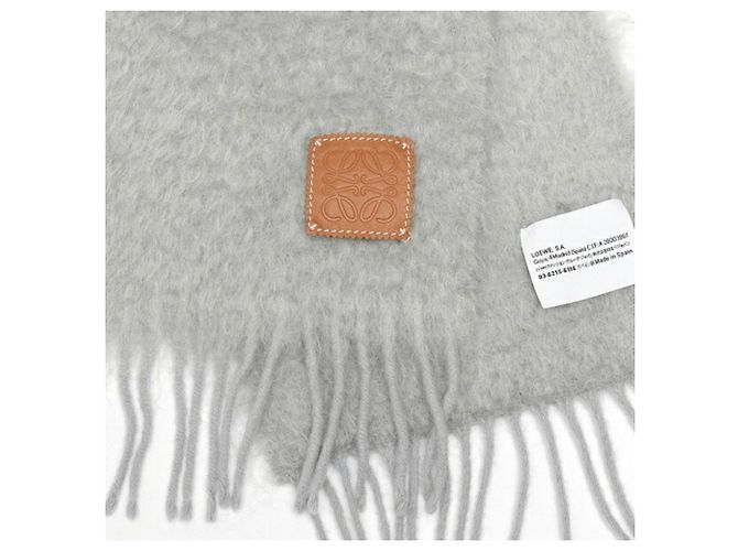 Sciarpa in mohair e lana grigia chiara Loewe Grigio - vista 3
