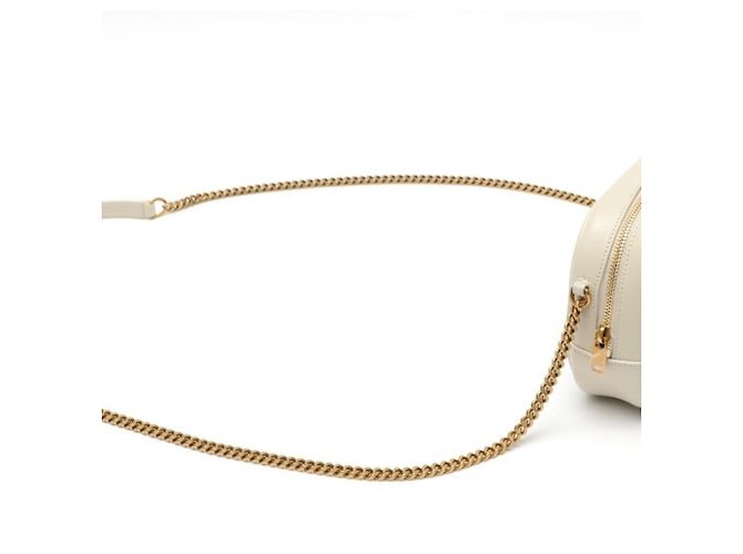 Borsa a Spalla Lou Chain di Saint Laurent Bianco Crudo - vista 2