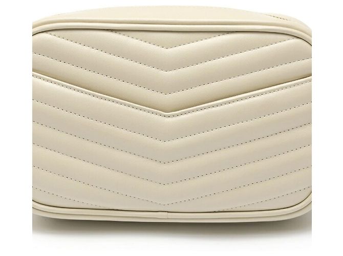Borsa a Spalla Lou Chain di Saint Laurent Bianco Crudo - vista 3