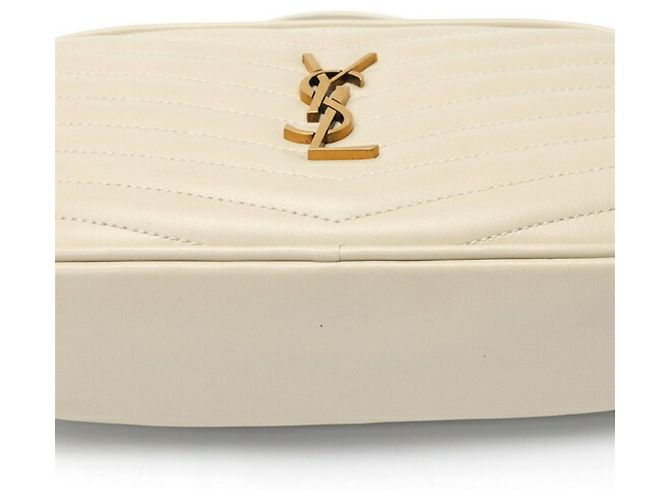 Borsa a Spalla Lou Chain di Saint Laurent Bianco Crudo - vista 5