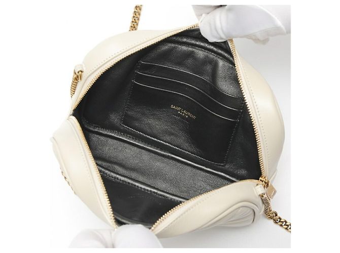 Borsa a Spalla Lou Chain di Saint Laurent Bianco Crudo - vista 7