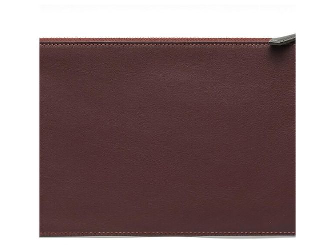 Borsa Clutch Baguette Piatta Fendi Bordò - vista 2