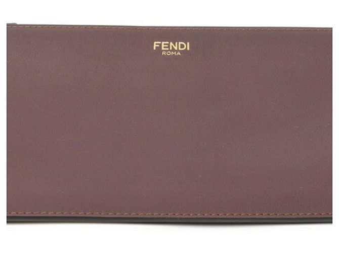 Borsa Clutch Baguette Piatta Fendi Bordò - vista 3
