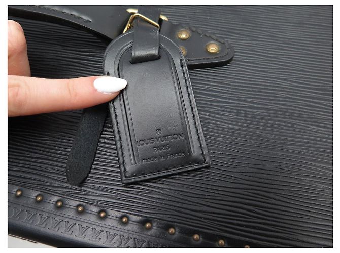 VANITY VINTAGE LOUIS VUITTON MALE BOITE A BOUTEILLES PELLE EPI NERA - vista 6