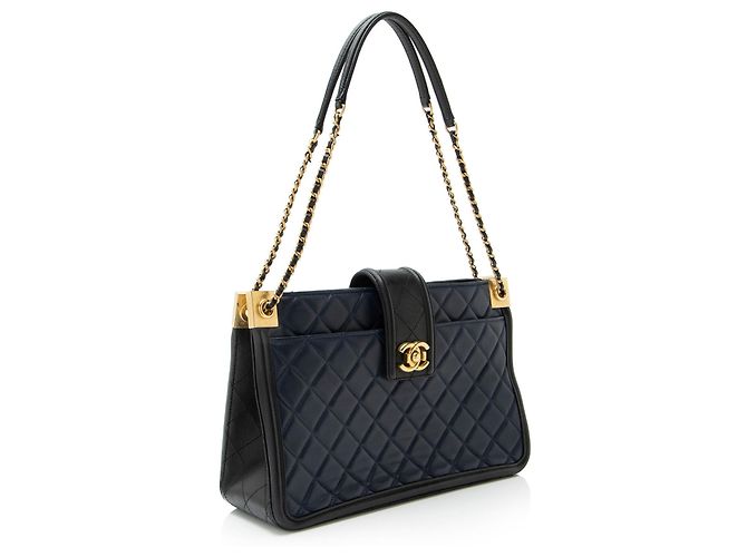 Gabrielle Bolso de compras grande CC elegante de piel de cordero Chanel Negro - vista 2