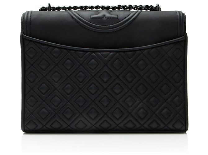Borsa a Spalla Media Fleming in Pelle Opaca Tory Burch Nero - vista 3