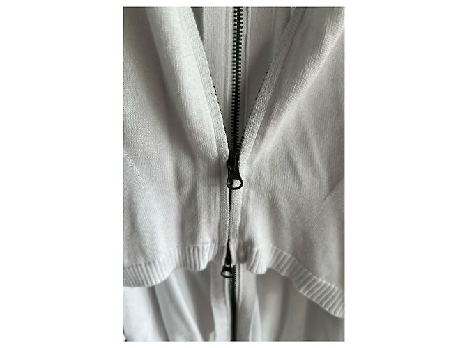 Autre Marque PLU Weiße Sweatjacke aus feinem Strick - Ansicht 4