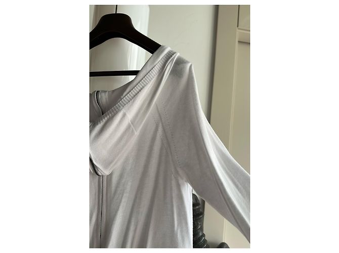 Autre Marque PLU Weiße Sweatjacke aus feinem Strick - Ansicht 8