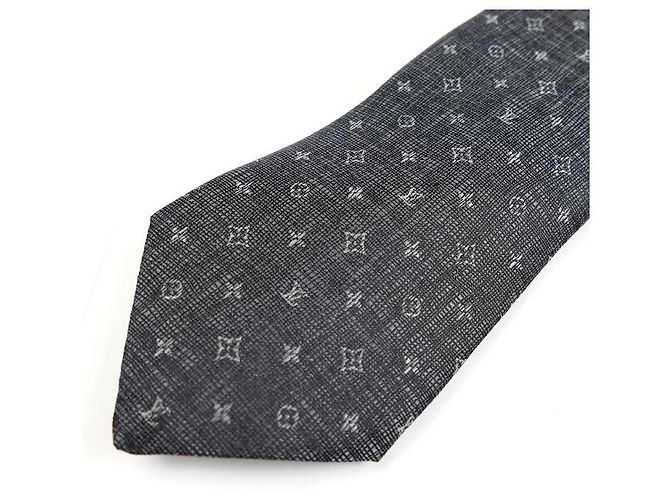 Cravatta in seta Monogram Louis Vuitton Grigio - vista 3