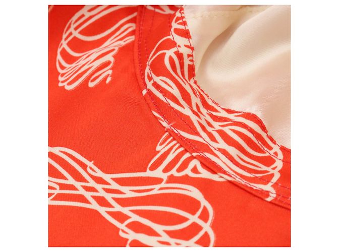 Timeless Coco Mark Baumwollhut von CHANEL Weiß Rot - Ansicht 5