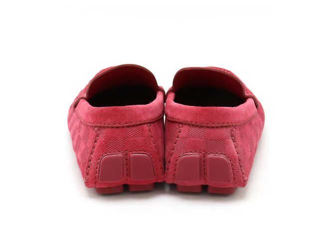 Mocassini in suede Damier Louis Vuitton Rosa Fuschia - vista 3