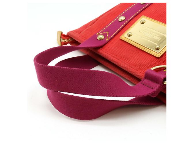 Louis Vuitton Antigua Canvas Antigua Cabas PM Handtasche M40037 Rot - Ansicht 4