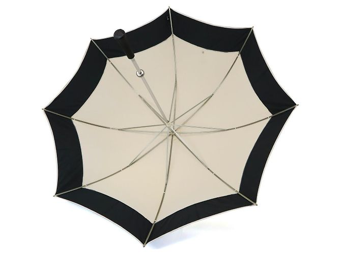 Timeless Regenschirm aus Nylon-Leinwand mit Coco Mark-Logo von Chanel Weiß - Ansicht 6