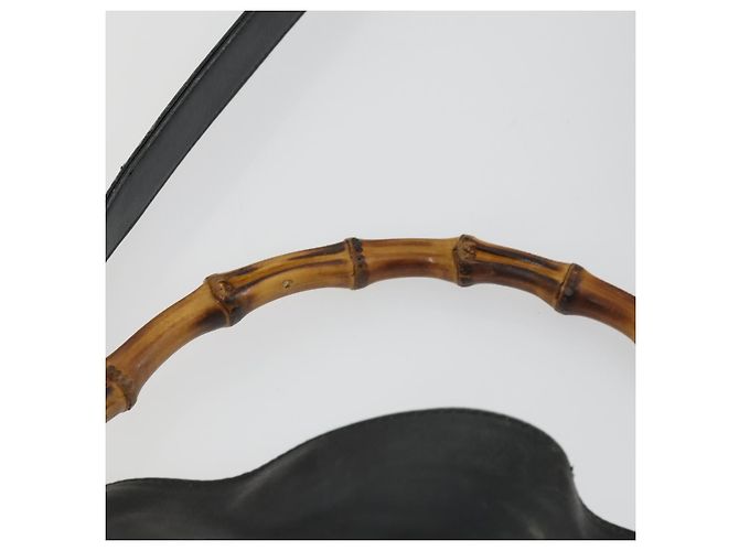 Borsa a mano in pelle Gucci Bamboo 2way Nera Oro 001 123 1638 Auth 169470 Nero D'oro - vista 15