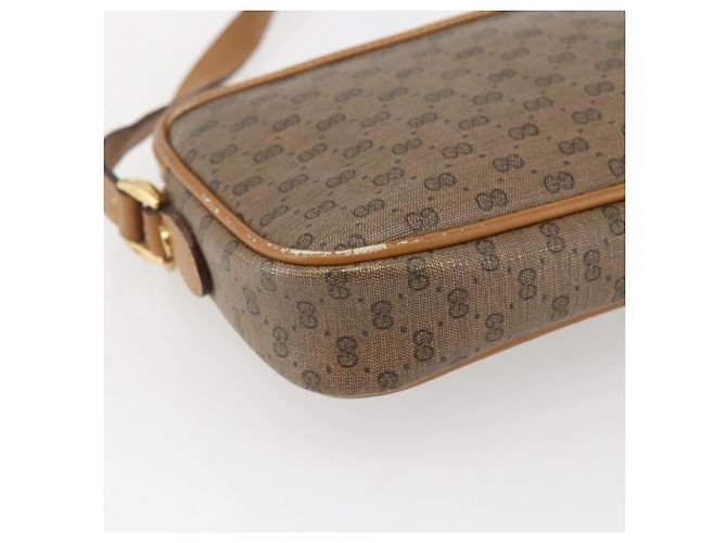 Gucci Borsa a spalla Micro GG Supreme in PVC Beige Oro Auth BA10809 D'oro - vista 14
