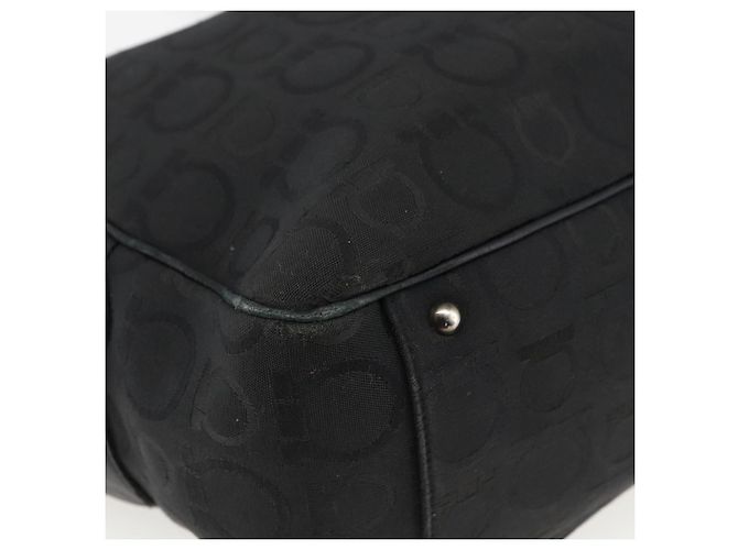 Salvatore Ferragamo Tote Bag aus schwarzem Canvas mit silberner Authentizität bs33236 - Ansicht 14