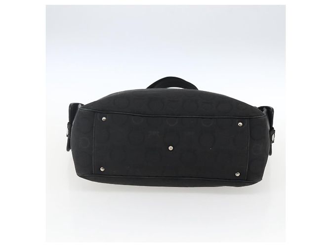 Salvatore Ferragamo Tote Bag aus schwarzem Canvas mit silberner Authentizität bs33236 - Ansicht 5