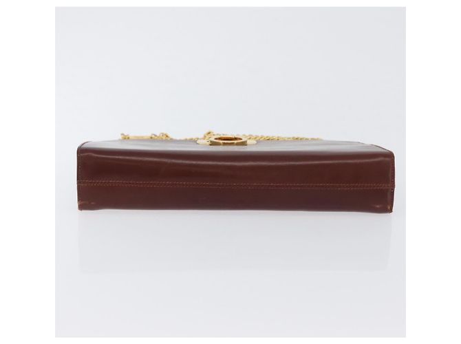 Borsa a spalla Gancini in pelle marrone e oro Auth BA10665 di Salvatore Ferragamo D'oro - vista 6