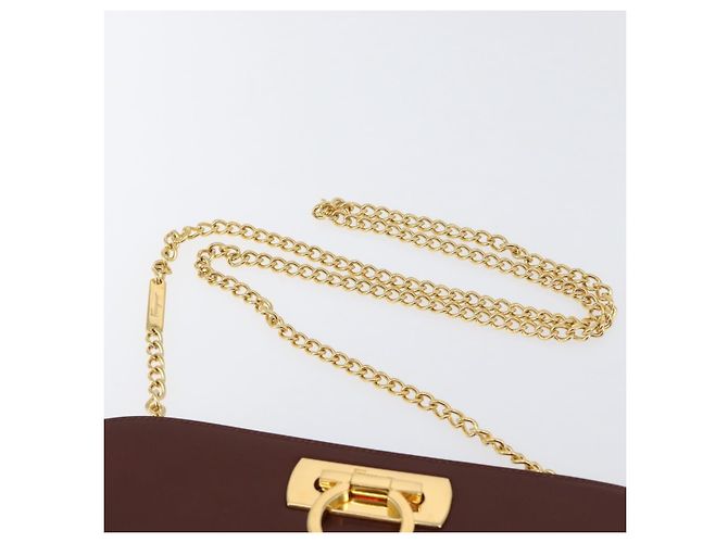 Borsa a spalla Gancini in pelle marrone e oro Auth BA10665 di Salvatore Ferragamo D'oro - vista 9