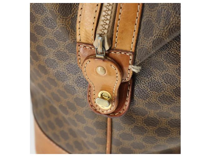 Céline Borsa Boston in tela Macadam CELINE in pelle PVC marrone oro Auth 170328 D'oro - vista 10