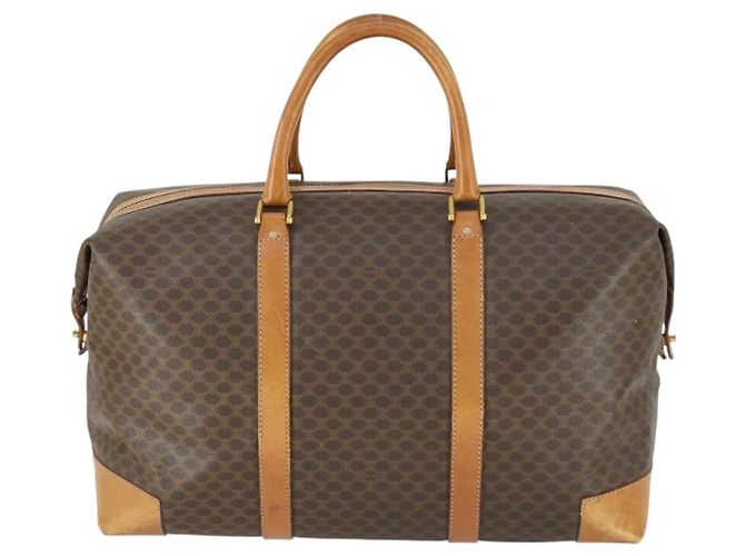 Céline Borsa Boston in tela Macadam CELINE in pelle PVC marrone oro Auth 170328 D'oro - vista 13