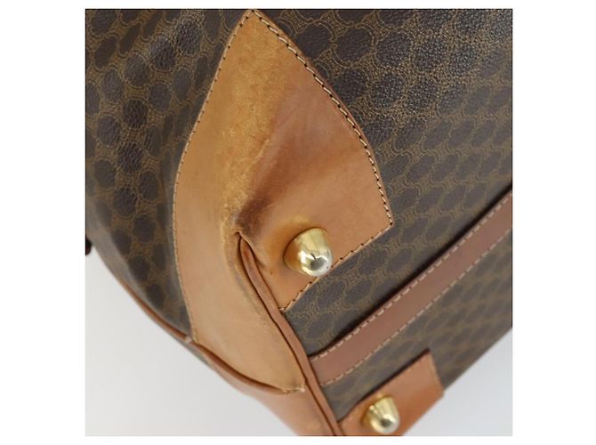 Céline Borsa Boston in tela Macadam CELINE in pelle PVC marrone oro Auth 170328 D'oro - vista 14