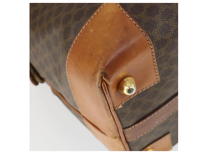Céline Borsa Boston in tela Macadam CELINE in pelle PVC marrone oro Auth 170328 D'oro - vista 16