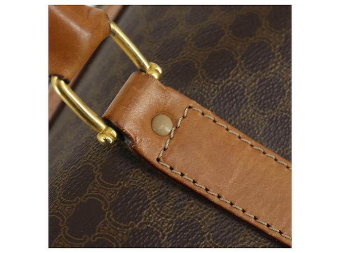 Céline Borsa Boston in tela Macadam CELINE in pelle PVC marrone oro Auth 170328 D'oro - vista 17