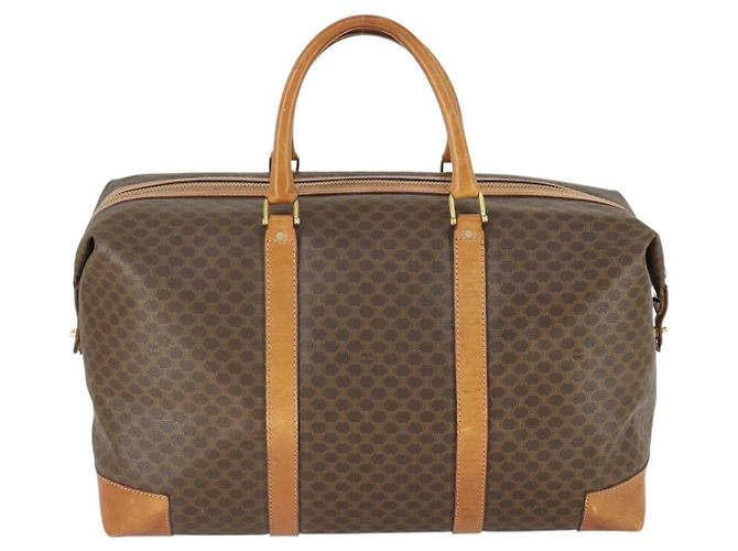 Céline Borsa Boston in tela Macadam CELINE in pelle PVC marrone oro Auth 170328 D'oro - vista 2