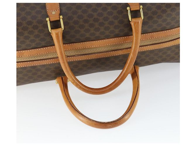 Céline Borsa Boston in tela Macadam CELINE in pelle PVC marrone oro Auth 170328 D'oro - vista 7