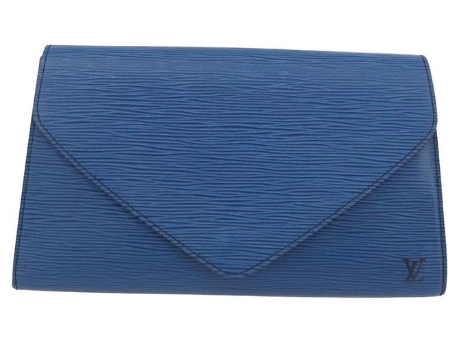 LOUIS VUITTON Clutch Art Déco Epi Blu M52635 LV Auth 171813 - vista 13
