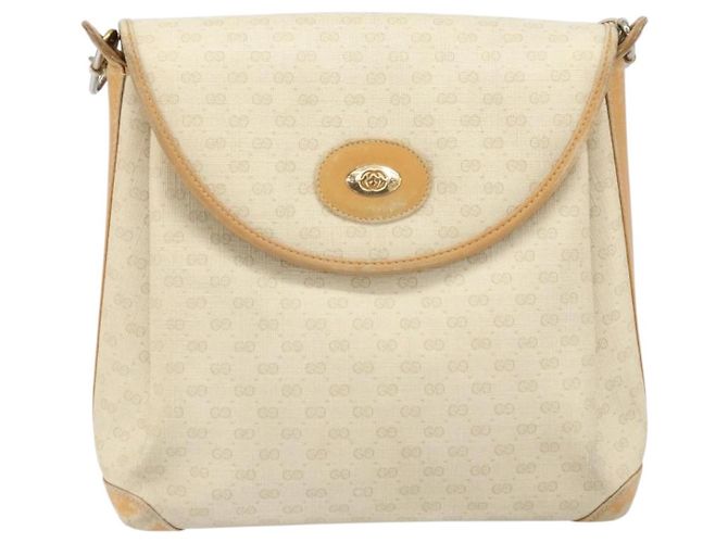 Gucci Borsa a spalla Micro GG Supreme in PVC Bianco Oro Auth bs33291 D'oro - vista 13