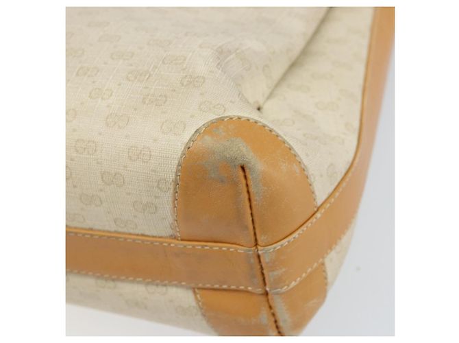 Gucci Borsa a spalla Micro GG Supreme in PVC Bianco Oro Auth bs33291 D'oro - vista 15