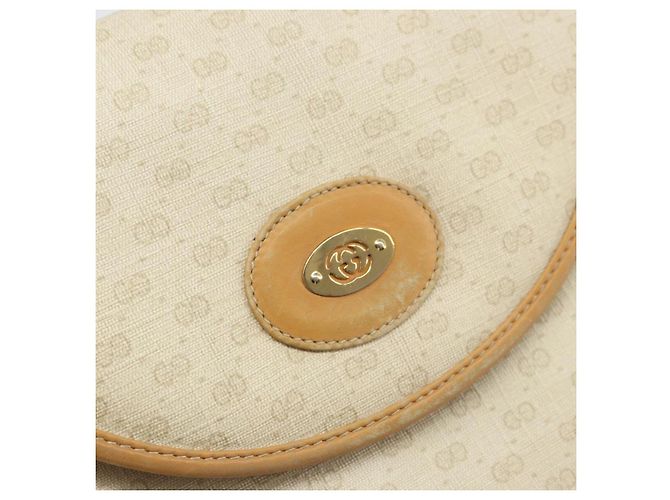 Gucci Borsa a spalla Micro GG Supreme in PVC Bianco Oro Auth bs33291 D'oro - vista 17