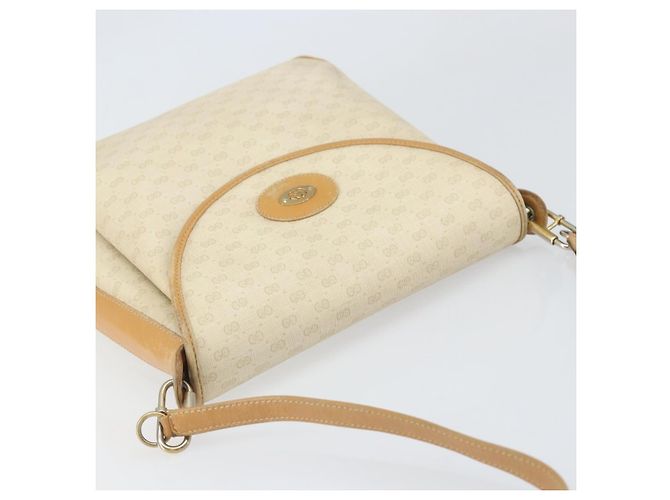 Gucci Borsa a spalla Micro GG Supreme in PVC Bianco Oro Auth bs33291 D'oro - vista 6
