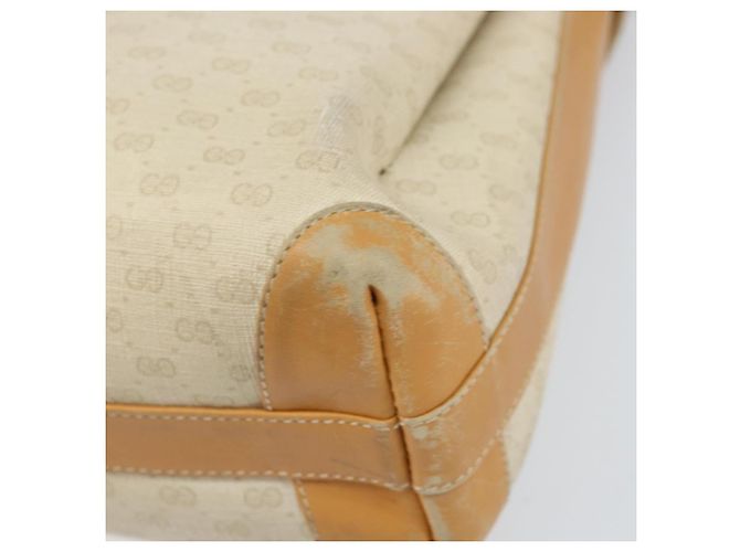 Gucci Borsa a spalla Micro GG Supreme in PVC Bianco Oro Auth bs33291 D'oro - vista 9