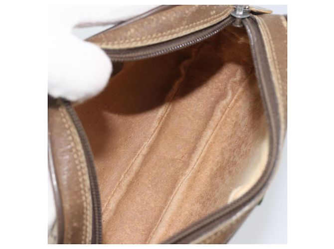 Borsa Sherry Line GG Supreme Web di GUCCI in PVC beige e oro 89 02 066 Auth bs33336 D'oro - vista 11
