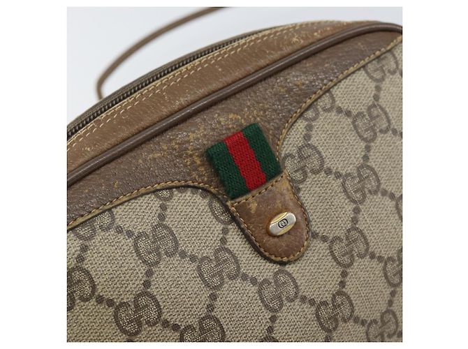 Borsa Sherry Line GG Supreme Web di GUCCI in PVC beige e oro 89 02 066 Auth bs33336 D'oro - vista 17