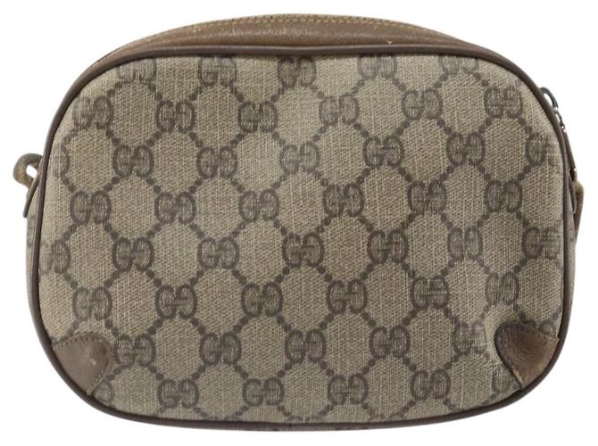 Borsa Sherry Line GG Supreme Web di GUCCI in PVC beige e oro 89 02 066 Auth bs33336 D'oro - vista 2