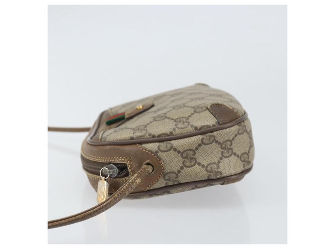 Borsa Sherry Line GG Supreme Web di GUCCI in PVC beige e oro 89 02 066 Auth bs33336 D'oro - vista 4