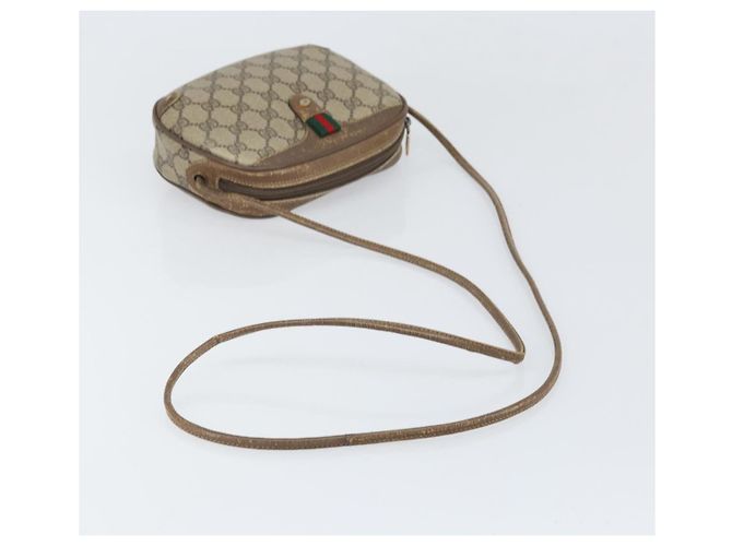 Borsa Sherry Line GG Supreme Web di GUCCI in PVC beige e oro 89 02 066 Auth bs33336 D'oro - vista 7