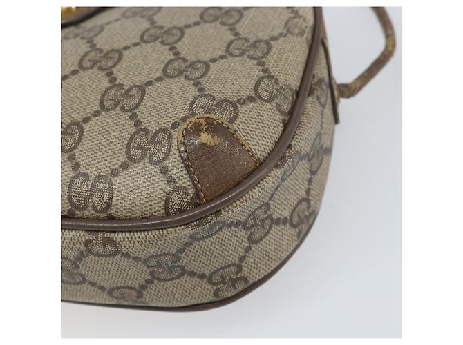 Borsa Sherry Line GG Supreme Web di GUCCI in PVC beige e oro 89 02 066 Auth bs33336 D'oro - vista 9