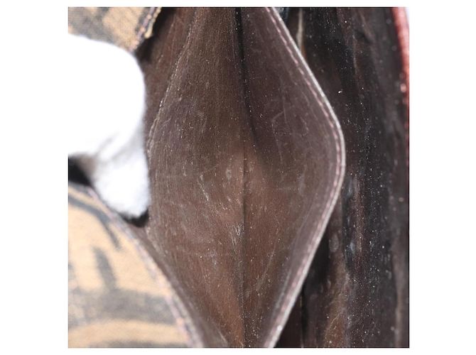 Sac à bandoulière en toile Zucca FENDI Noir Marron Auth ka2348 - vue 25