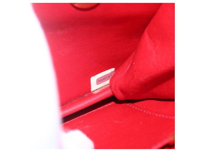 CHANEL Matelassé 23 Bolsa de Cadena Doble con Cierre de Cordero Rojo CC Auth 166468SAM Roja Dorado - vista 11