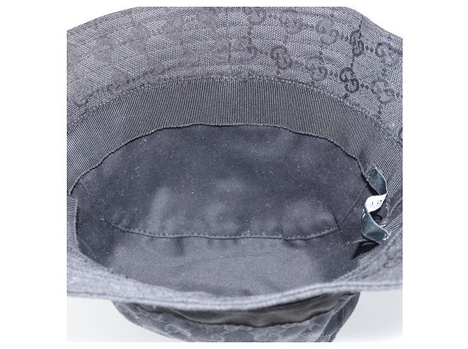 Gucci Cappello bucket GG Canvas Nero Auth hk3506 - vista 10