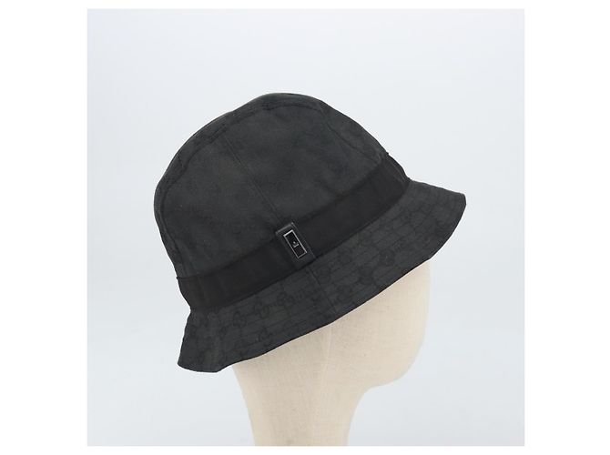 Gucci Cappello bucket GG Canvas Nero Auth hk3506 - vista 5