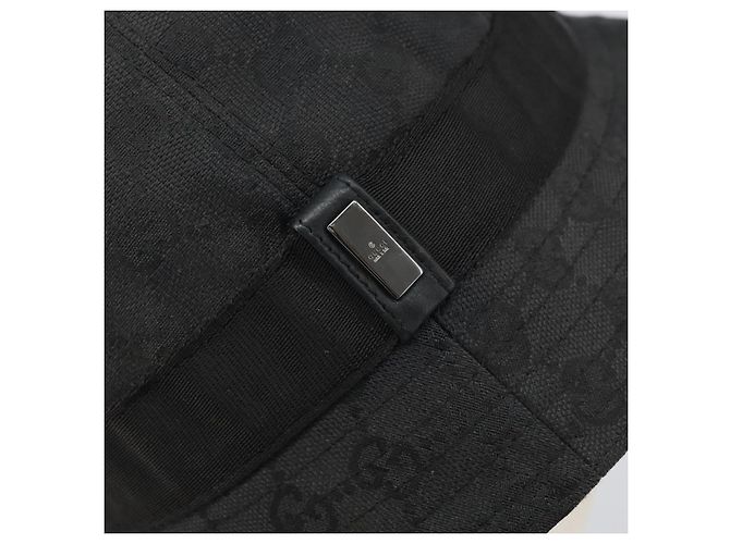 Gucci Cappello bucket GG Canvas Nero Auth hk3506 - vista 7