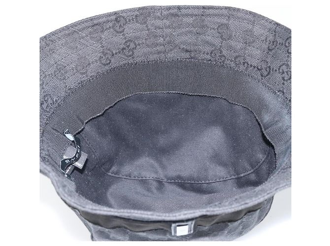 Gucci Cappello bucket GG Canvas Nero Auth hk3506 - vista 9